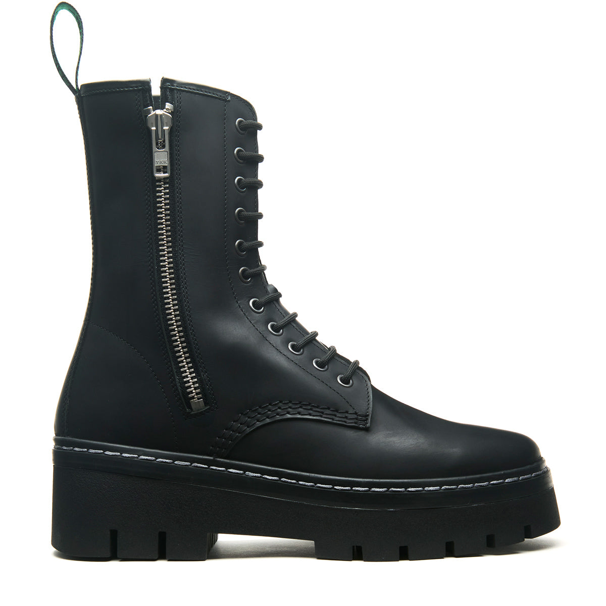 Black Greasy 11 Eye Zipped Platform Derby Boot – NPS Solovair Outlet