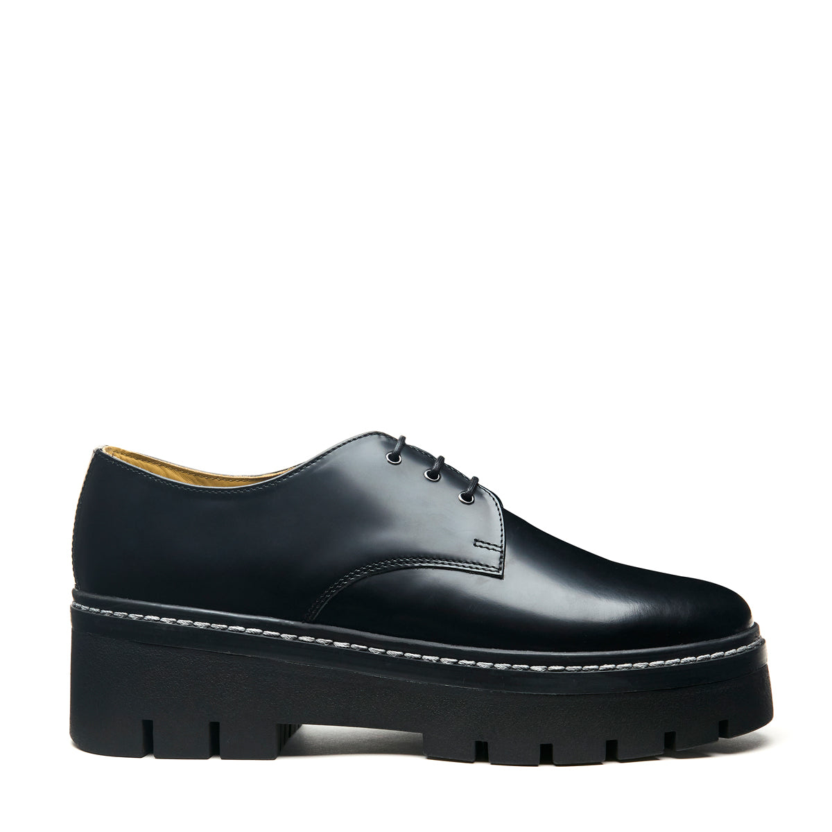 Black Hi-Shine 3 Eye Platform Gibson Shoe – NPS Solovair Outlet