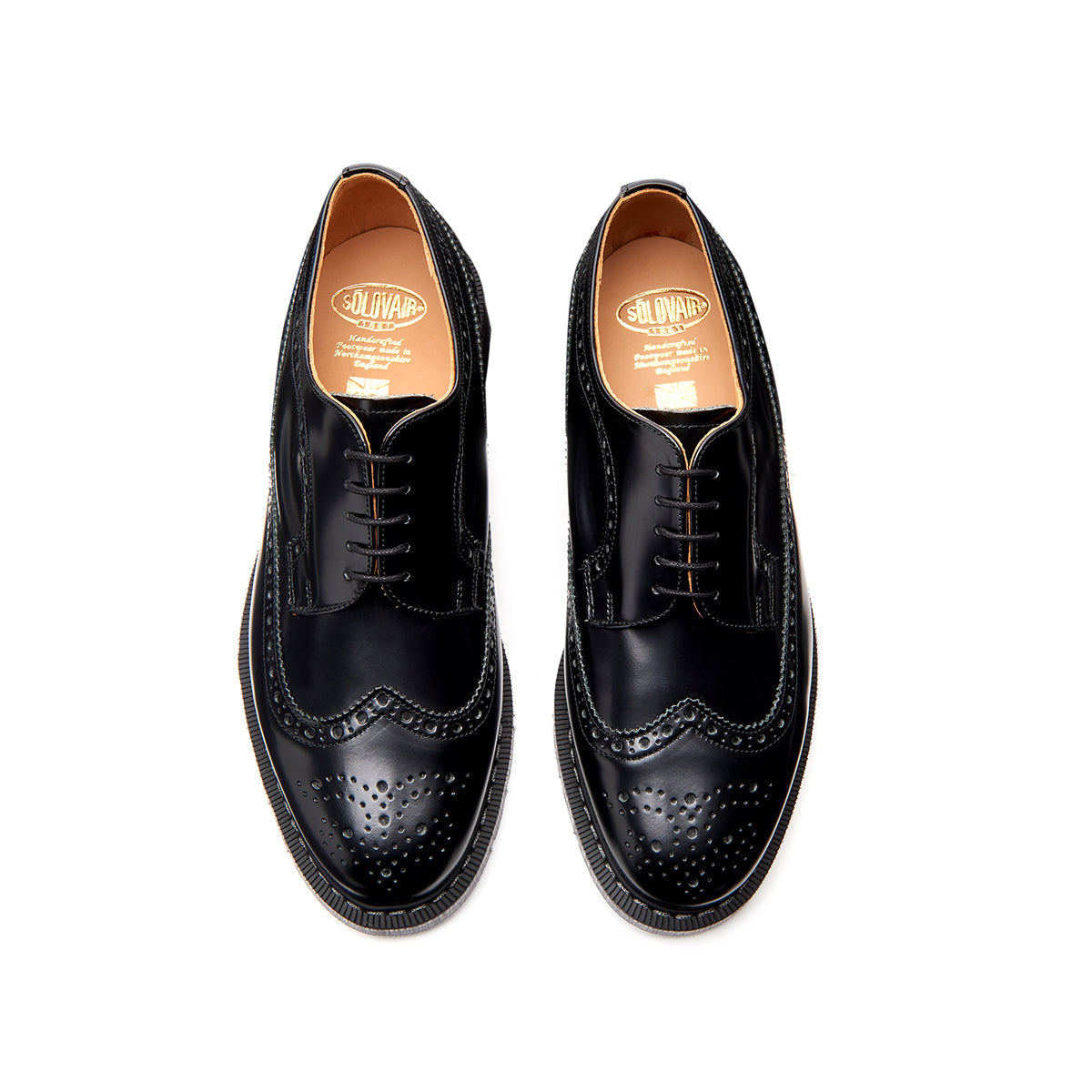 Black Hi-Shine American Brogue Shoe – NPS Solovair Outlet