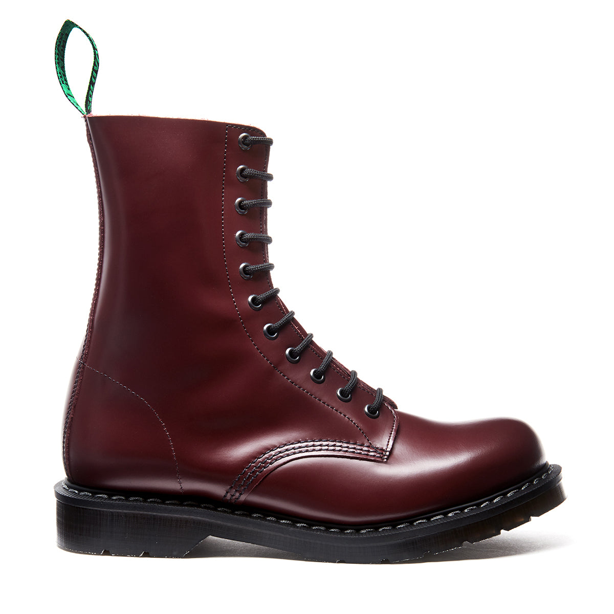Oxblood Hi Shine 11 Eye Derby Boot